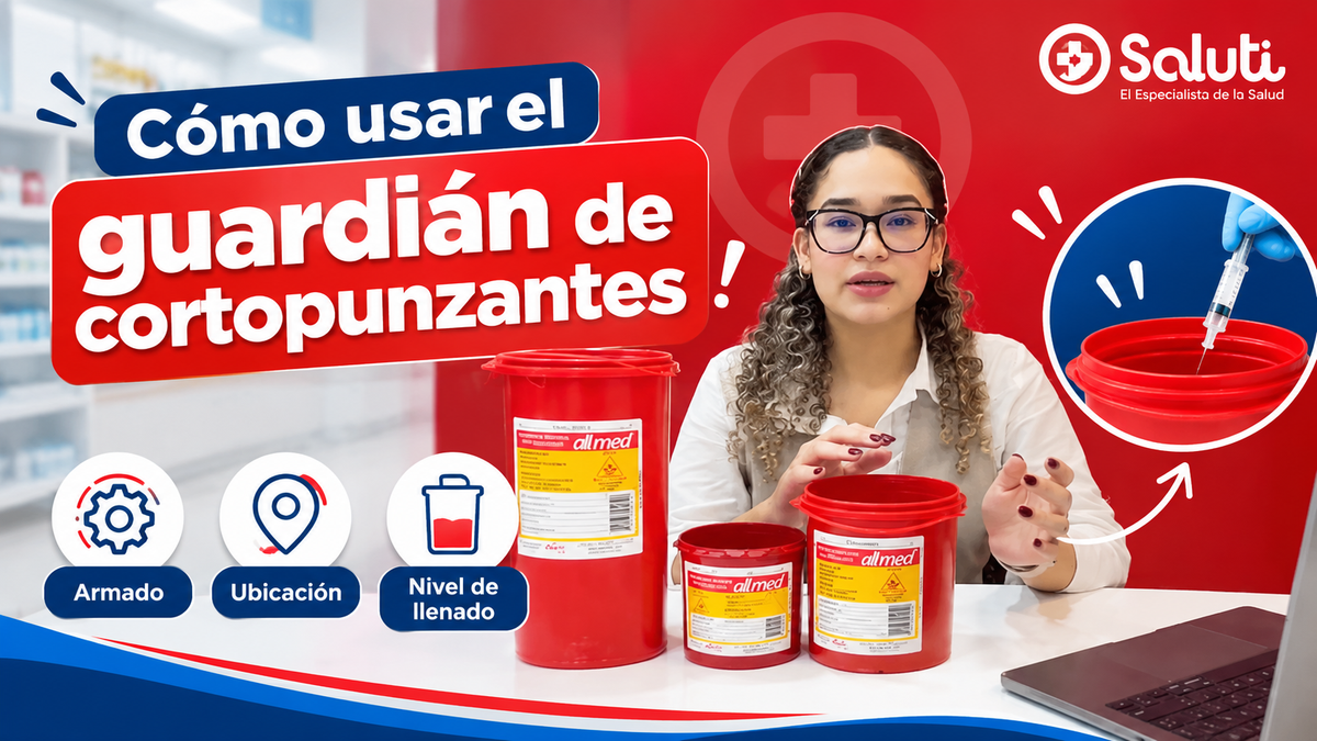 Cómo usar el guardián de cortopunzantes: armado, ubicación y nivel de llenado