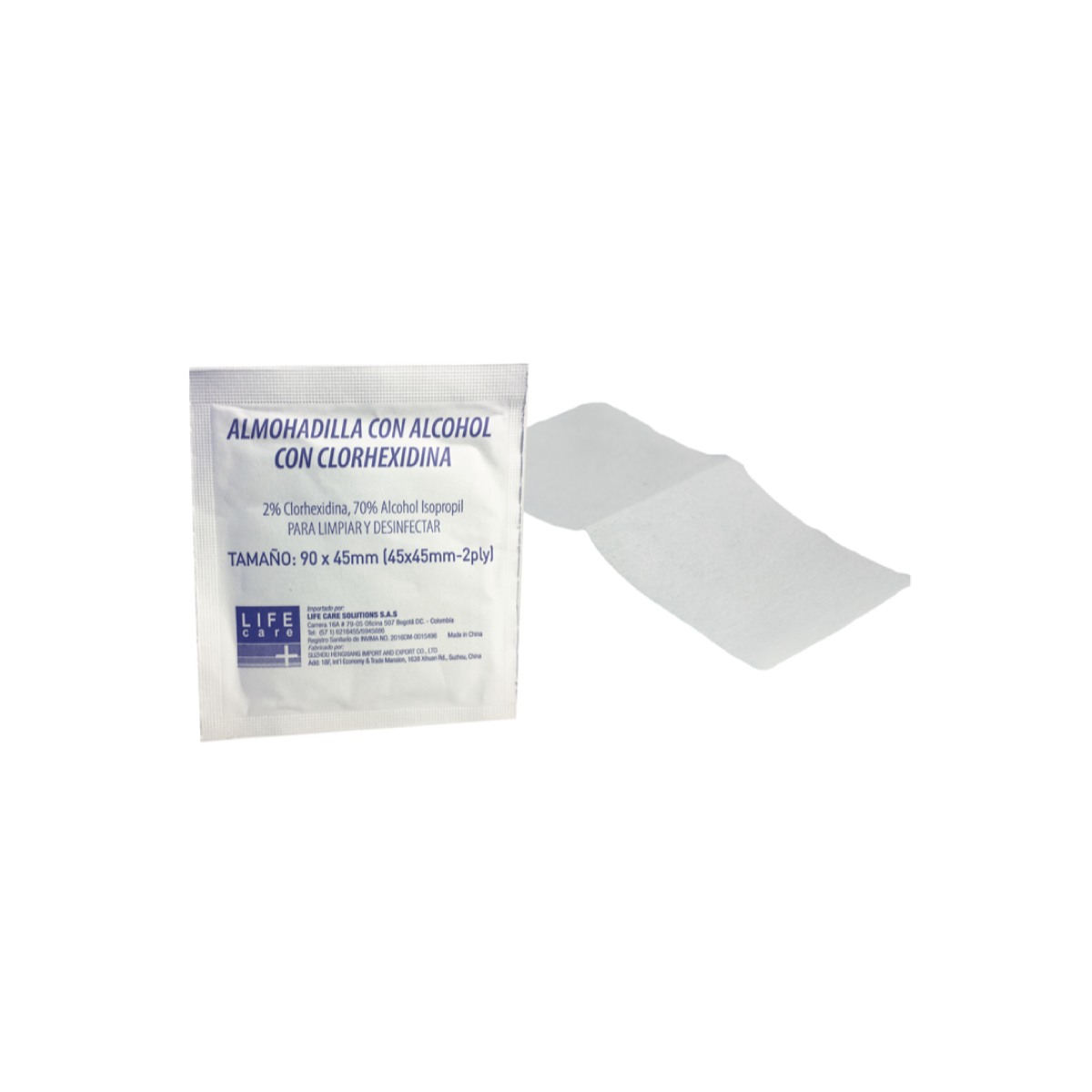 Paño Antiséptico Life Care 2% Clorhexidina 100 Und