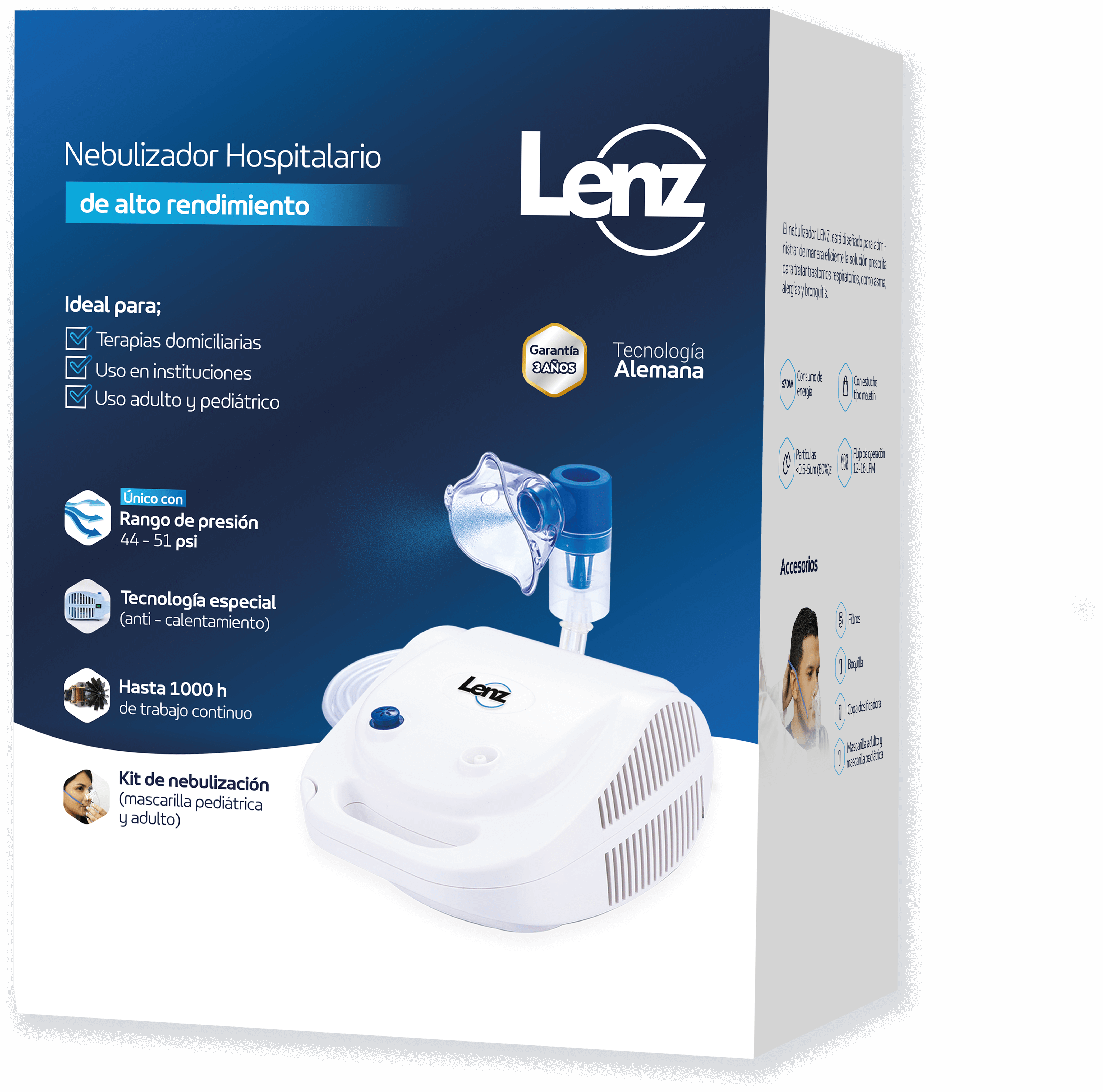 Nebulizador Compresor Ref. NB-206B - Lenz Para Adultos