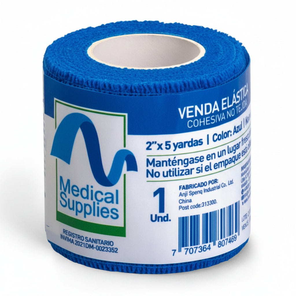 Venda Cohesiva Azul 2" x 5 Yards - Medical Supplies Corp.