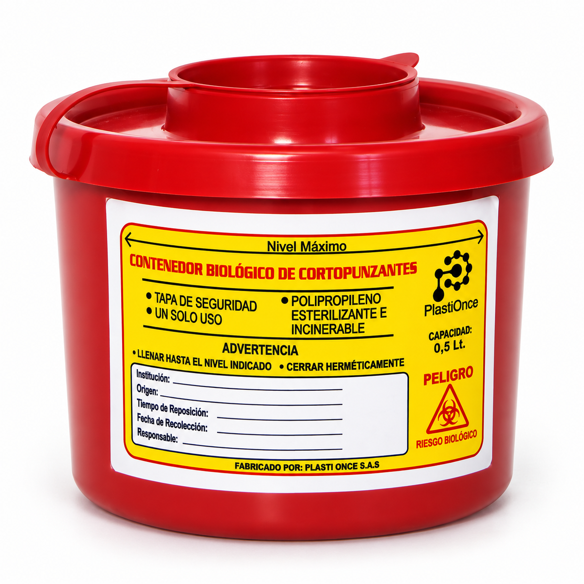 Guardián para agujas y cortopunzantes 0,5 L · unidad · Allmed