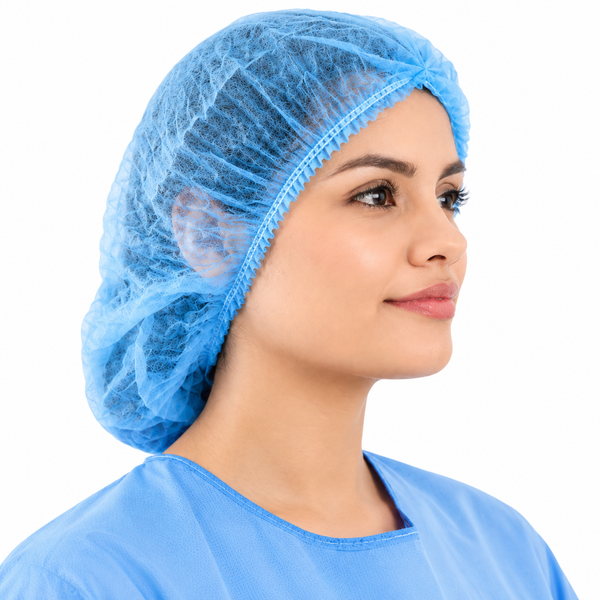 Gorro desechable tipo oruga o cofia azul, no estéril x 50 Medical Supplies