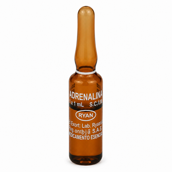 Adrenalina 1 mg x 1 ml Epinefrina Ryan ampolla inyectable x und
