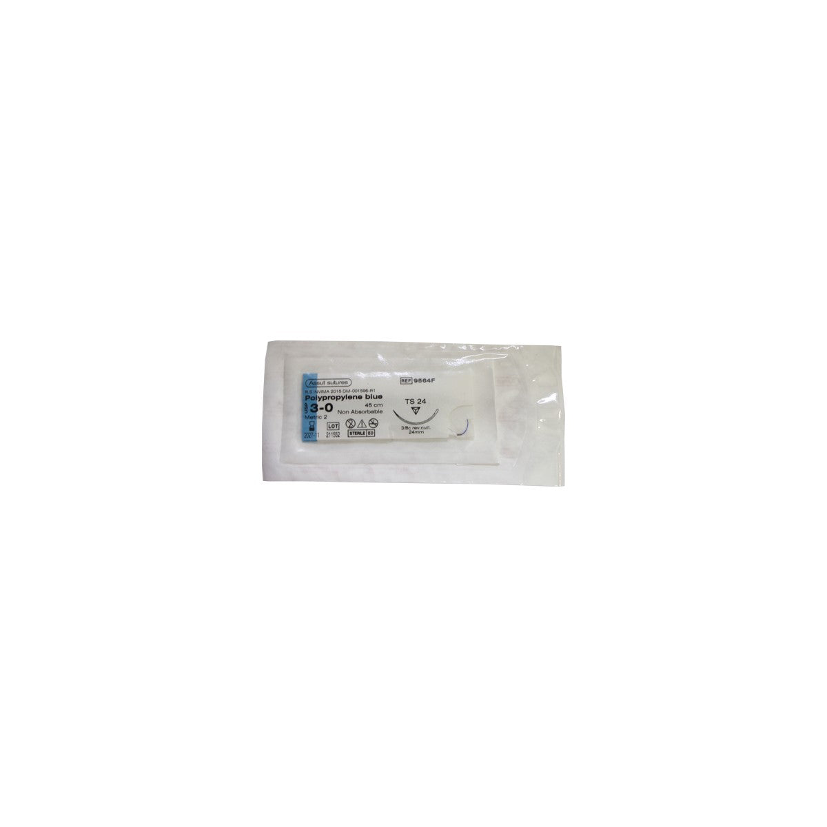 Sutura quirúrgica estéril de polipropileno azul monofilamento, flexible y no absorbible, fabricada por Assut Medical Ltda, ideal para tejidos blandos.