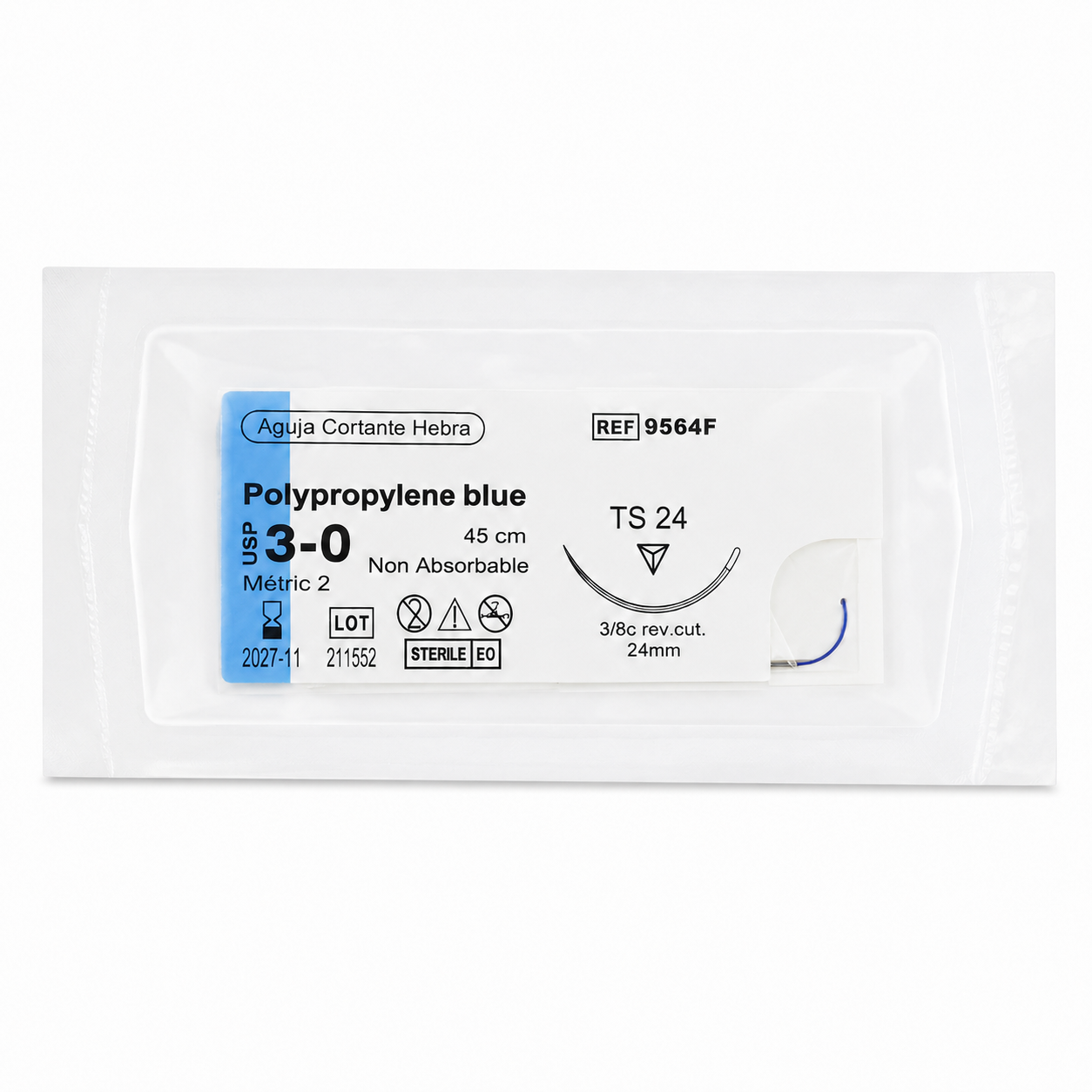 Aguja Cortante Hebra 45cm 3/0 Polypropylene Ref. 9564F