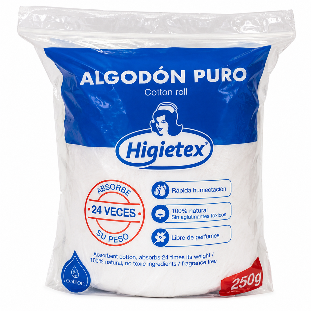 Algodón En Rollo 250g - Higietex Premium Para Manualidades