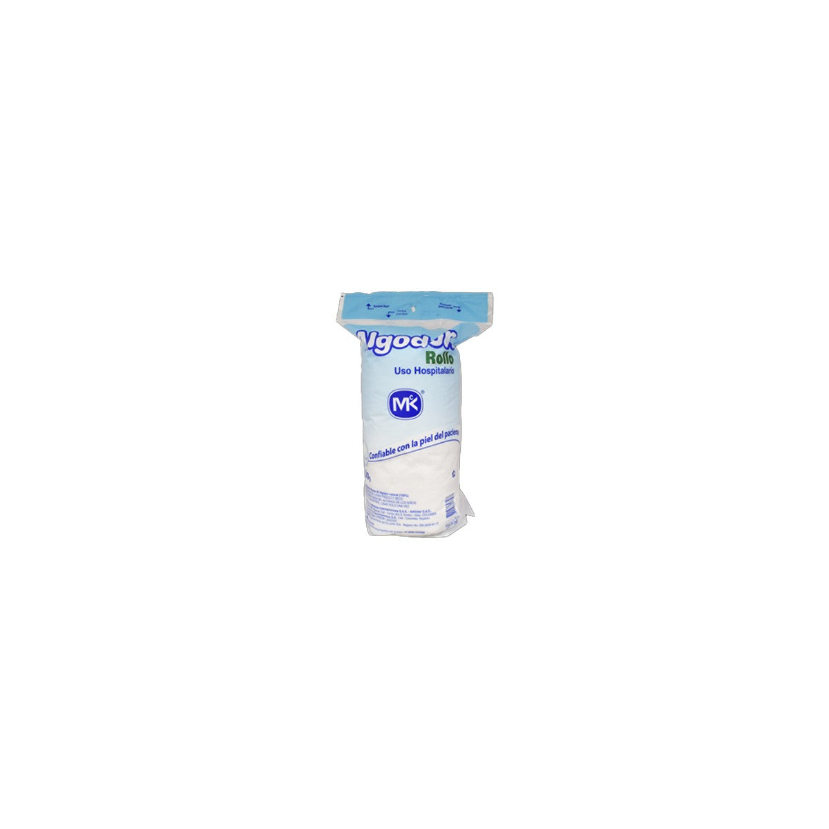 Algodón blanqueado, suave y absorbente, presentado en pomos estériles, ideal para higiene personal y primeros auxilios.