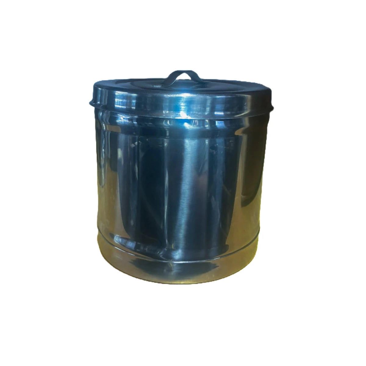 Algodonera en acero quirúrgico, modelo #2A, de 12x12 cm, con acabado pulido y diseño rectangular, sobre fondo blanco.