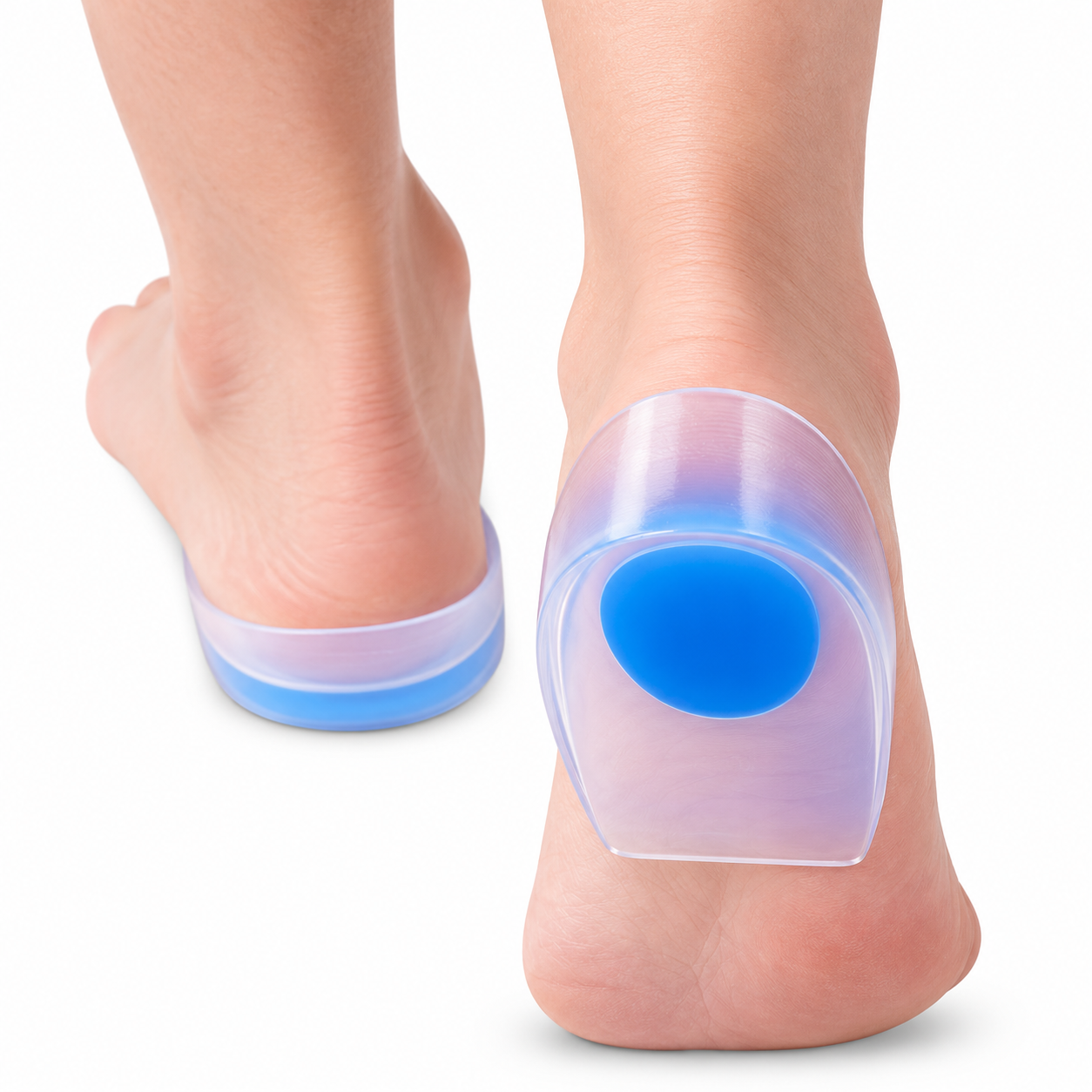 Almohadilla de silicona para talón Neoflex referencia GL-004-L color azul, diseñada para brindar amortiguación y comodidad al talón.