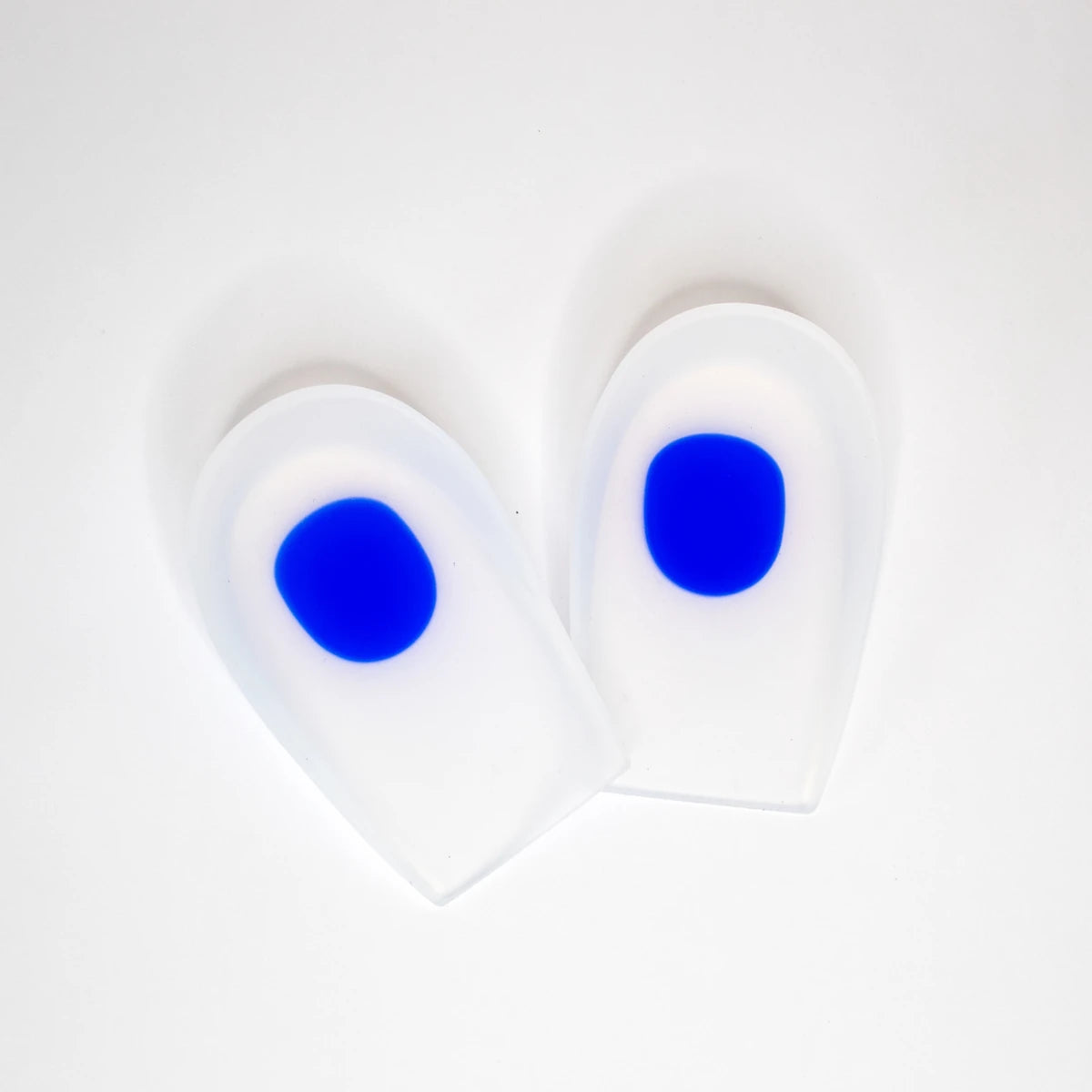 Almohadilla de silicona para talón en color azul, modelo GL-004-M, fabricada en material Neoflex, ideal para soporte y confort.