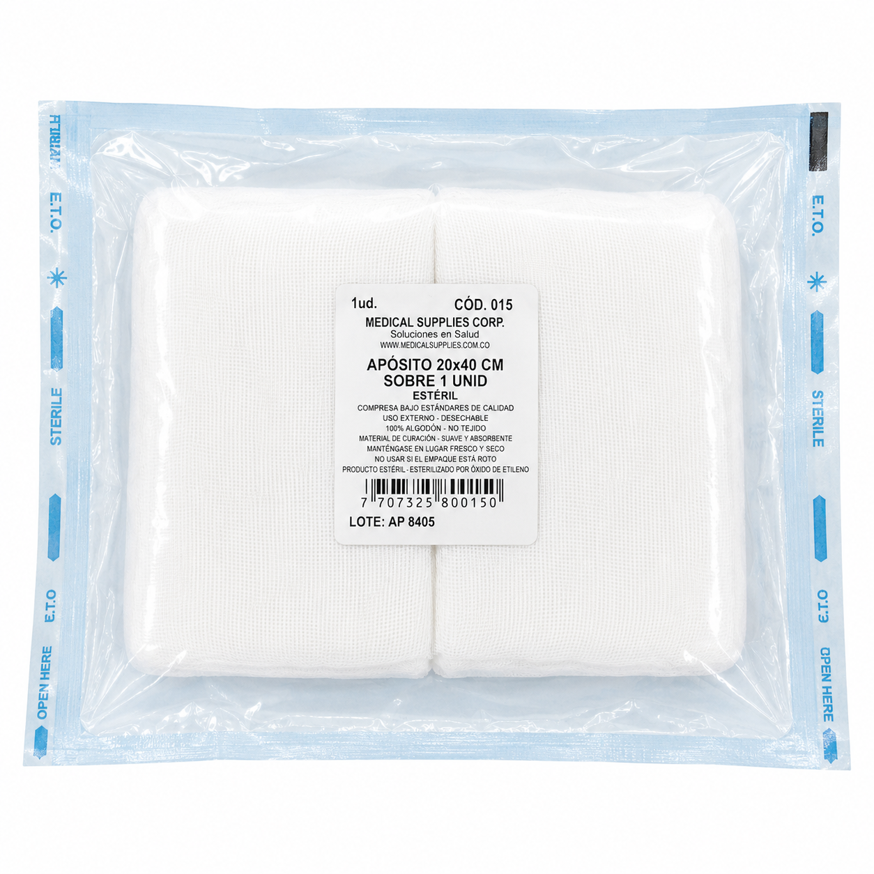 Apósito De Gasa Estéril 20x40cm - Medical Supplies