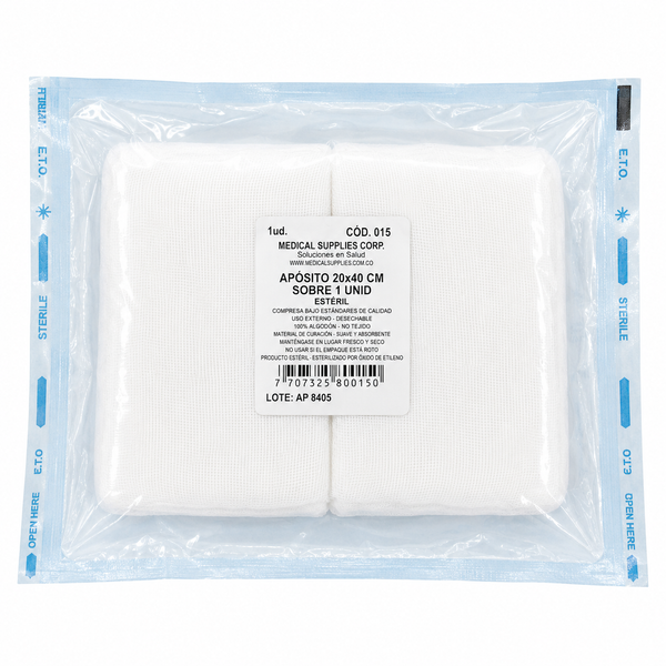 Apósito De Gasa Estéril 20x40cm - Medical Supplies