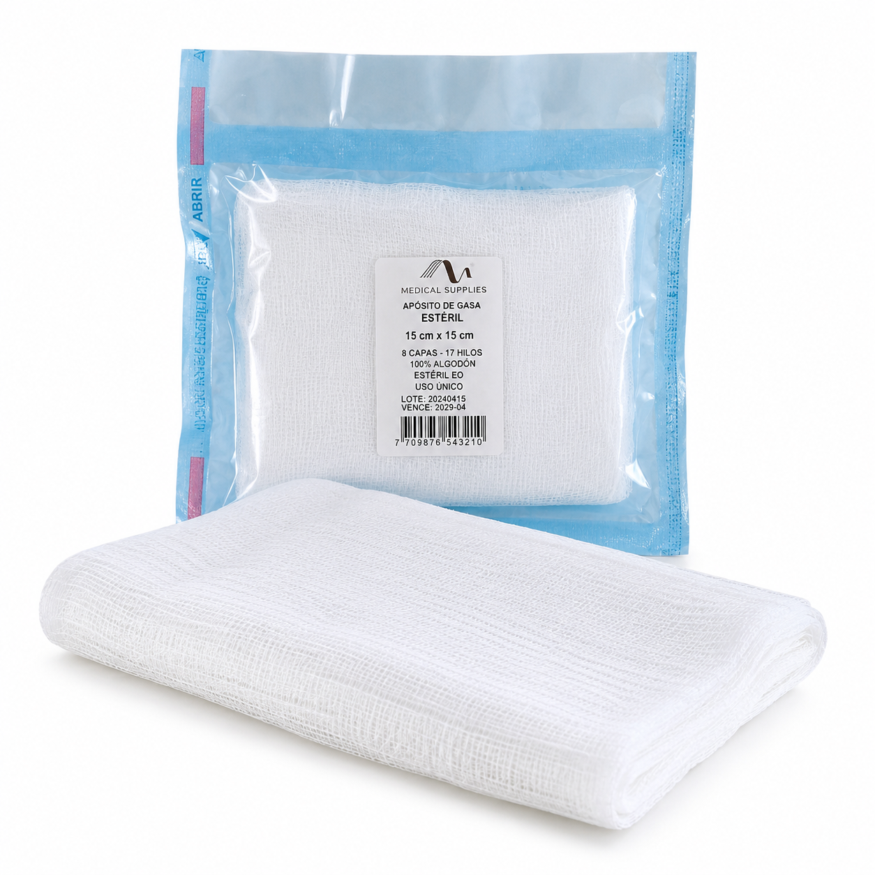 Apósito Gasa Estéril 15x15 cm - Medical Supplies