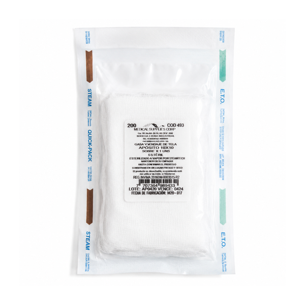 Apósito de gasa estéril 10x10 cm Medical Supplies para curaciones, absorción y protección de heridas