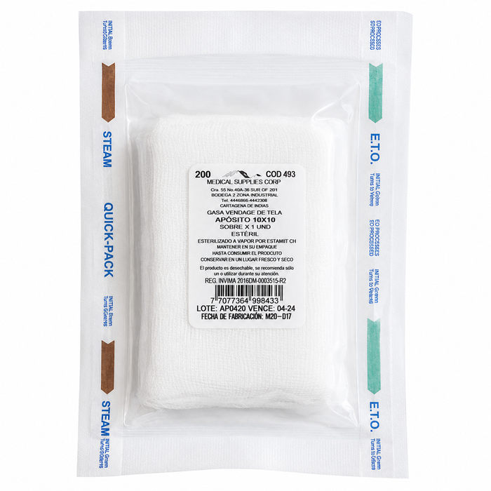 Apósito De Gasa Estéril 10x10 cm - Medical Supplies