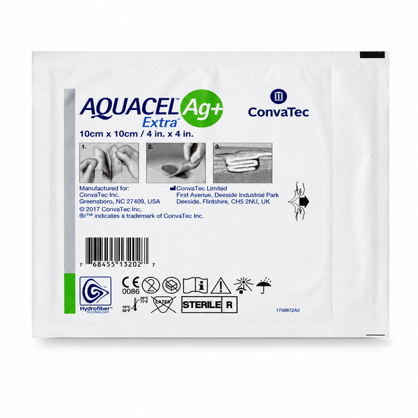 Apósito Absorbente Aquacel Extra Ag+ Convatec 10x10 cm X Und