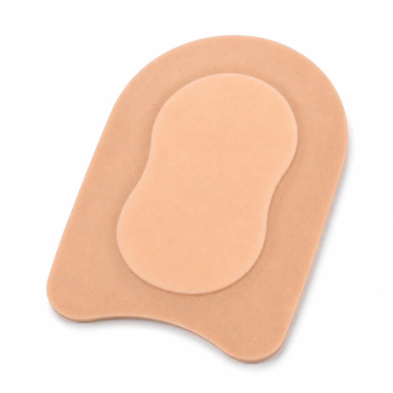 AQUACEL Foam Adhesivo para talón 19,8 x 14 cm Convatec en perspectiva angular mostrando textura foam y forma anatómica para cuidado avanzado de heridas