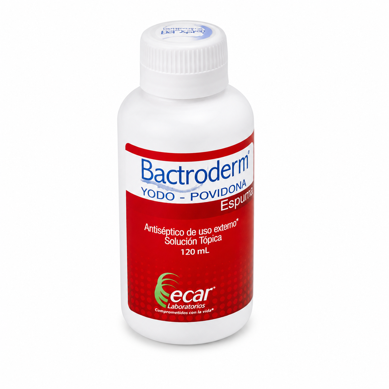 Bactroderm espuma yodo povidona 120 mL solución tópica antiséptica para cuidado y protección de la piel