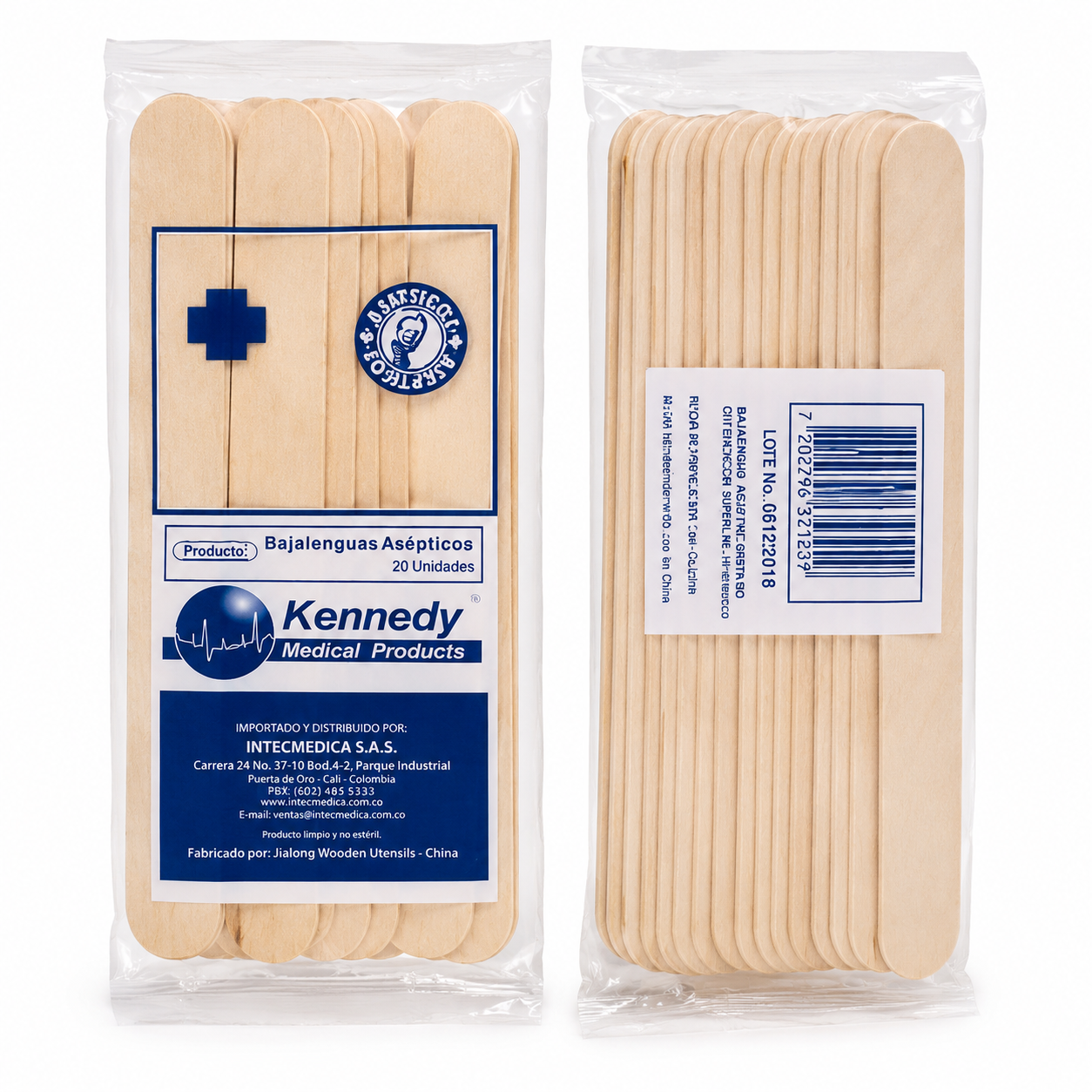 Bajalenguas De Madera Kennedy - Paquete 20 Unidades