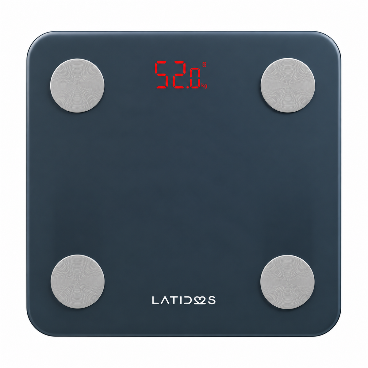Balanza digital Latidos LTD-BD-260 con conexión Bluetooth, diseñada para medir peso y apoyar el seguimiento de la composición corporal.