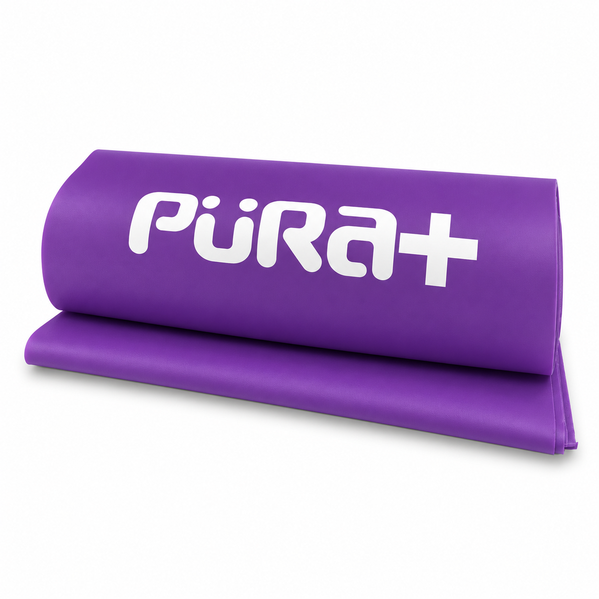 Banda elástica Pura+ color morado y resistencia fuerte, diseñada para ejercicios de fisioterapia, movilidad y fortalecimiento muscular.