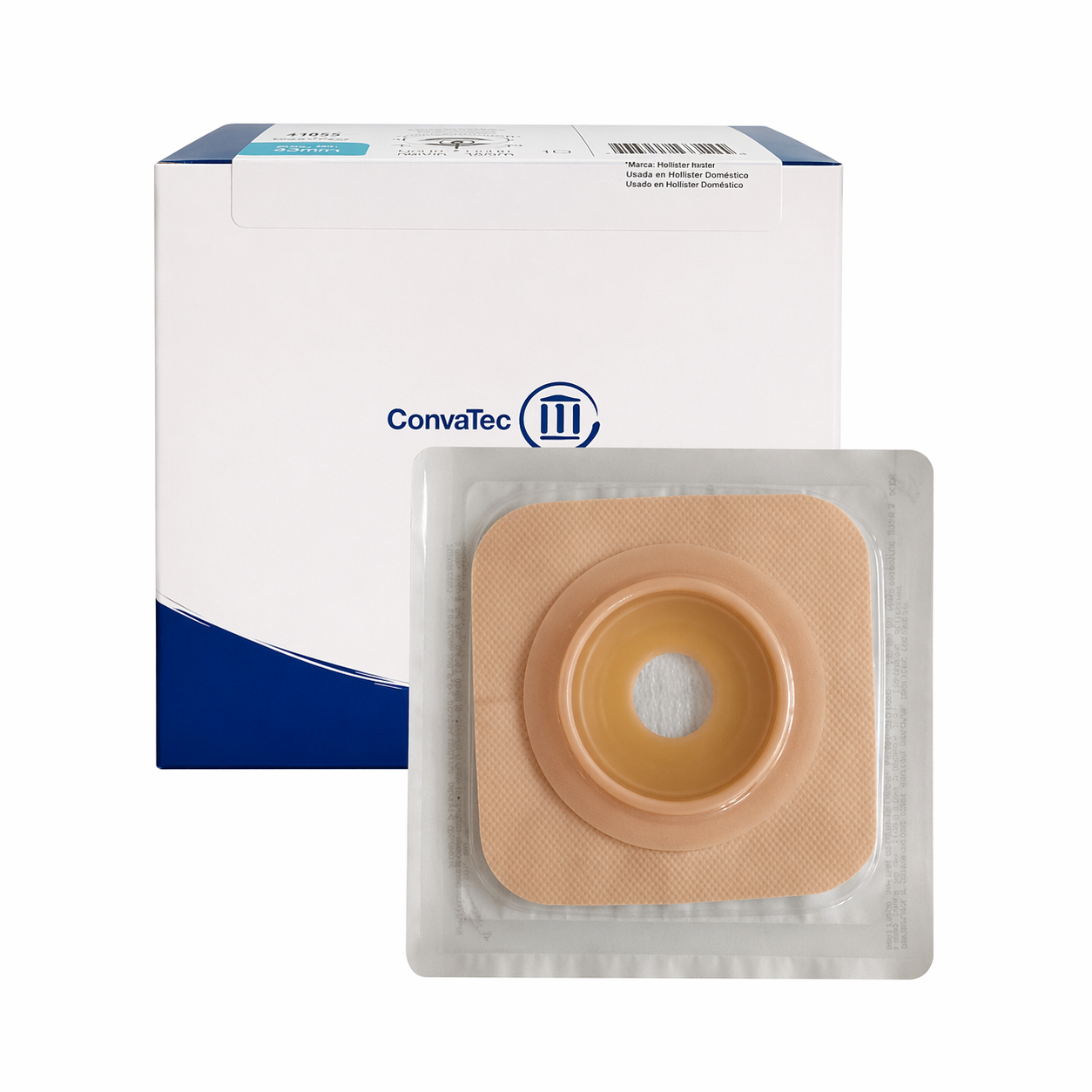 Barrera Natura plana recortable 57 mm Convatec para ostomía, sistema adhesivo seguro y cómodo para protección de la piel