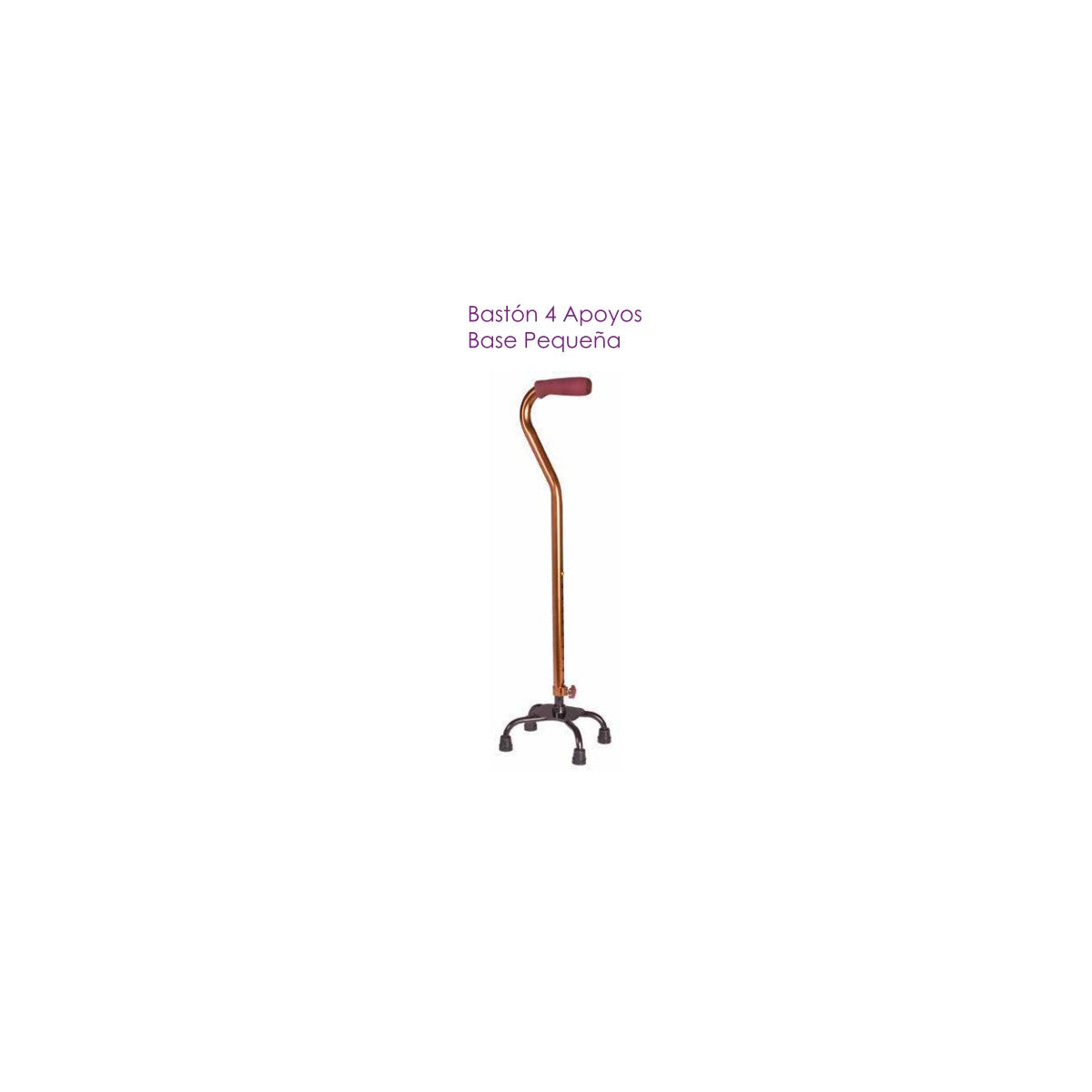 Bastón de 4 apoyos Konfort Plus ajustable en color negro, modelo KP4202-20, diseñado para proporcionar soporte y estabilidad.