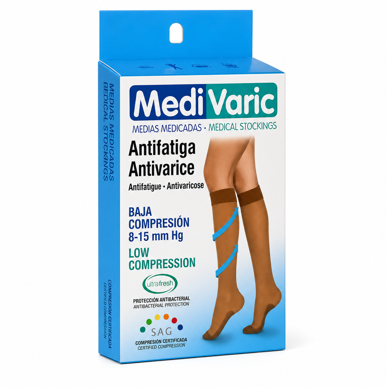 Medivaric Media Dama Transparente Rodilla Baja L Visón