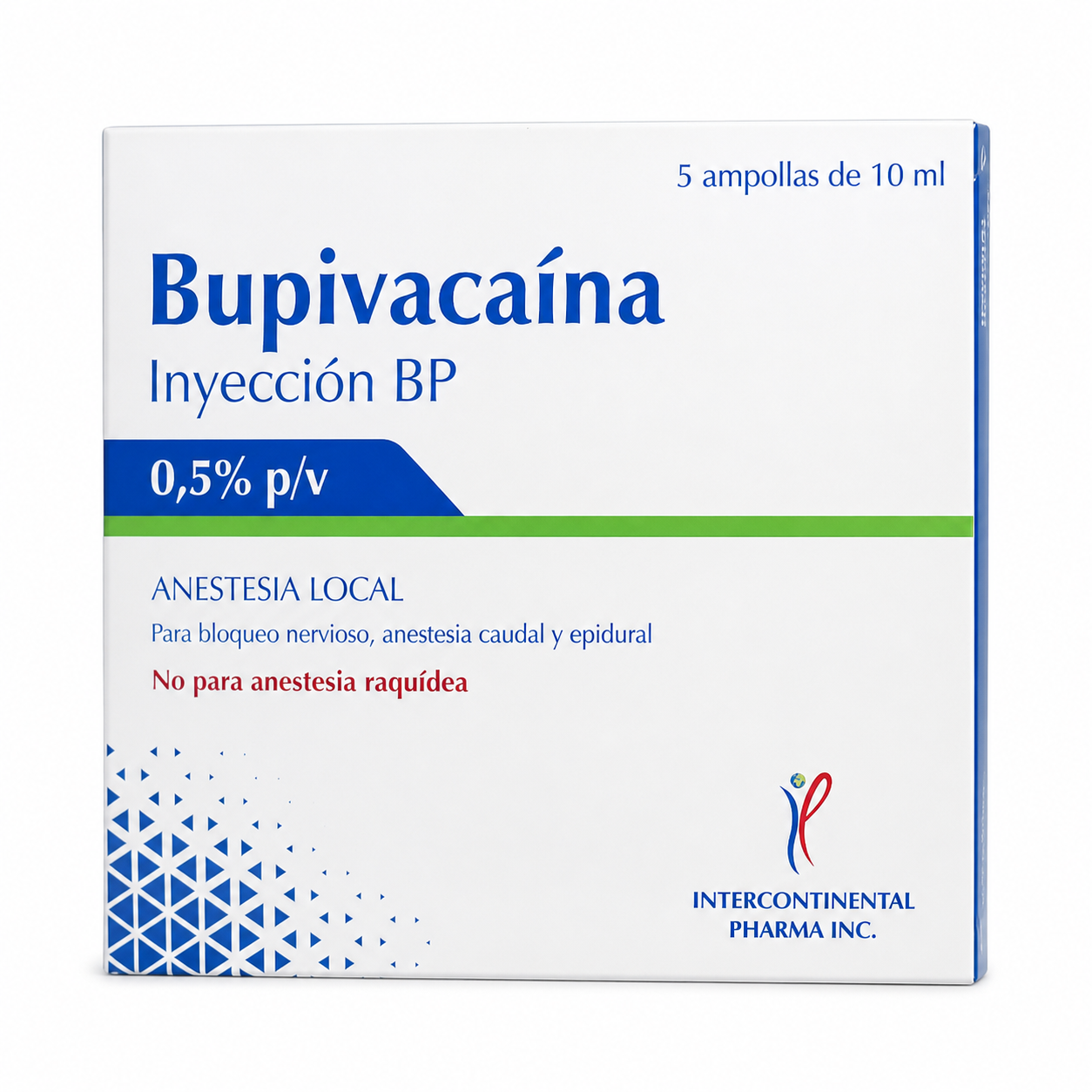 Bupivacaína 0.5% p/v inyección BP caja para anestesia local uso médico