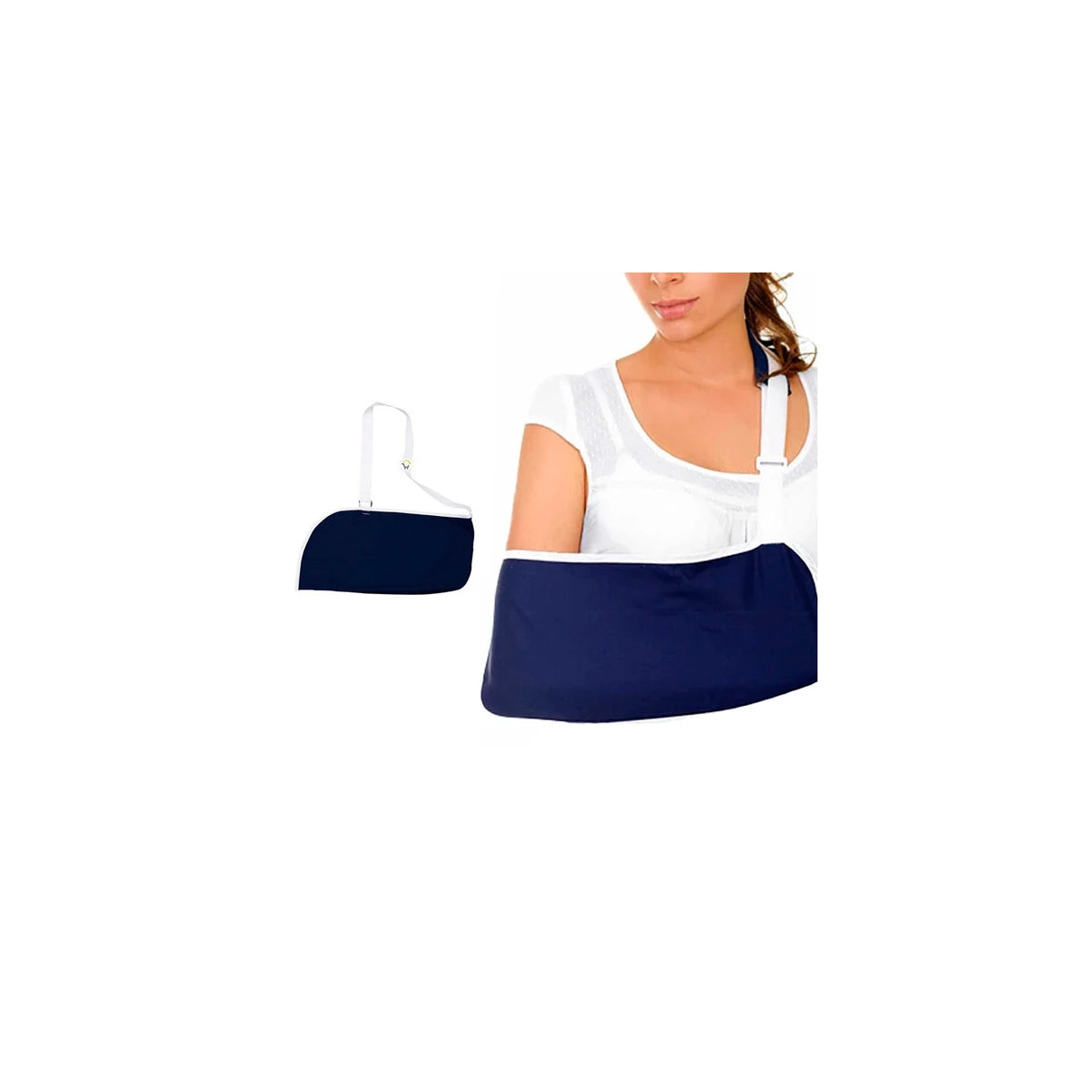 Cabestrillo Bolsa M Maclo, soporte ajustable para brazo, fabricado en tela negra, con correas de sujeción y diseño ergonómico.