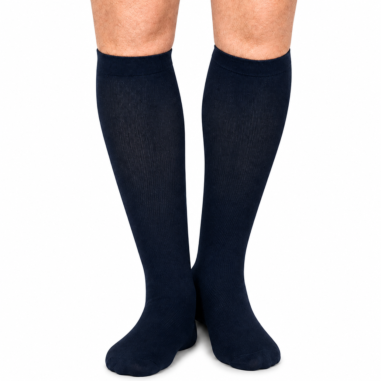 Calcetín Medivaric de compresión baja 8-15 mmHg, talla L color azul, diseñado para brindar soporte ligero y comodidad en las piernas.