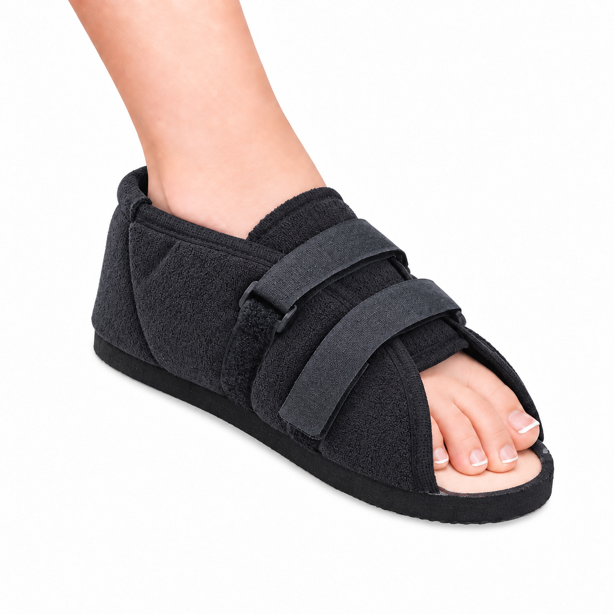 Zapato postoperatorio ambidiestro Kromia talla M, diseñado para brindar soporte, estabilidad y comodidad durante la recuperación.