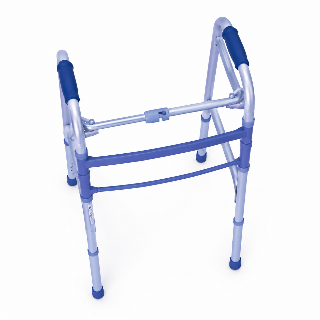 Caminador Konfort Plus Doble Función KP1342AL-19 en vista superior contrapicado con estructura de aluminio ajustable y diseño plegable