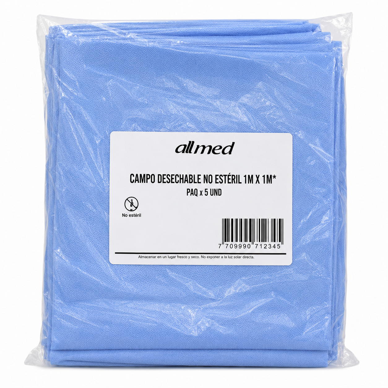 Campo Desechable No Estéril 1m x 1m Paq x 5 Und - Allmed