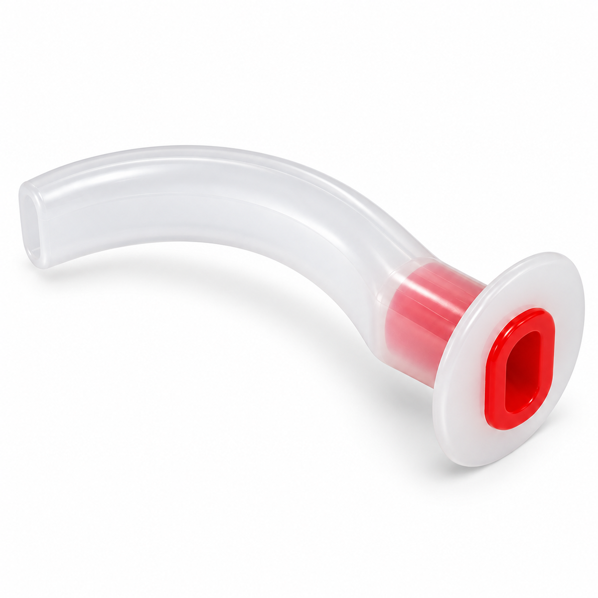 Cánula Guedel Allmed número 4 de 100 mm color rojo para uso médico y manejo de la vía aérea.