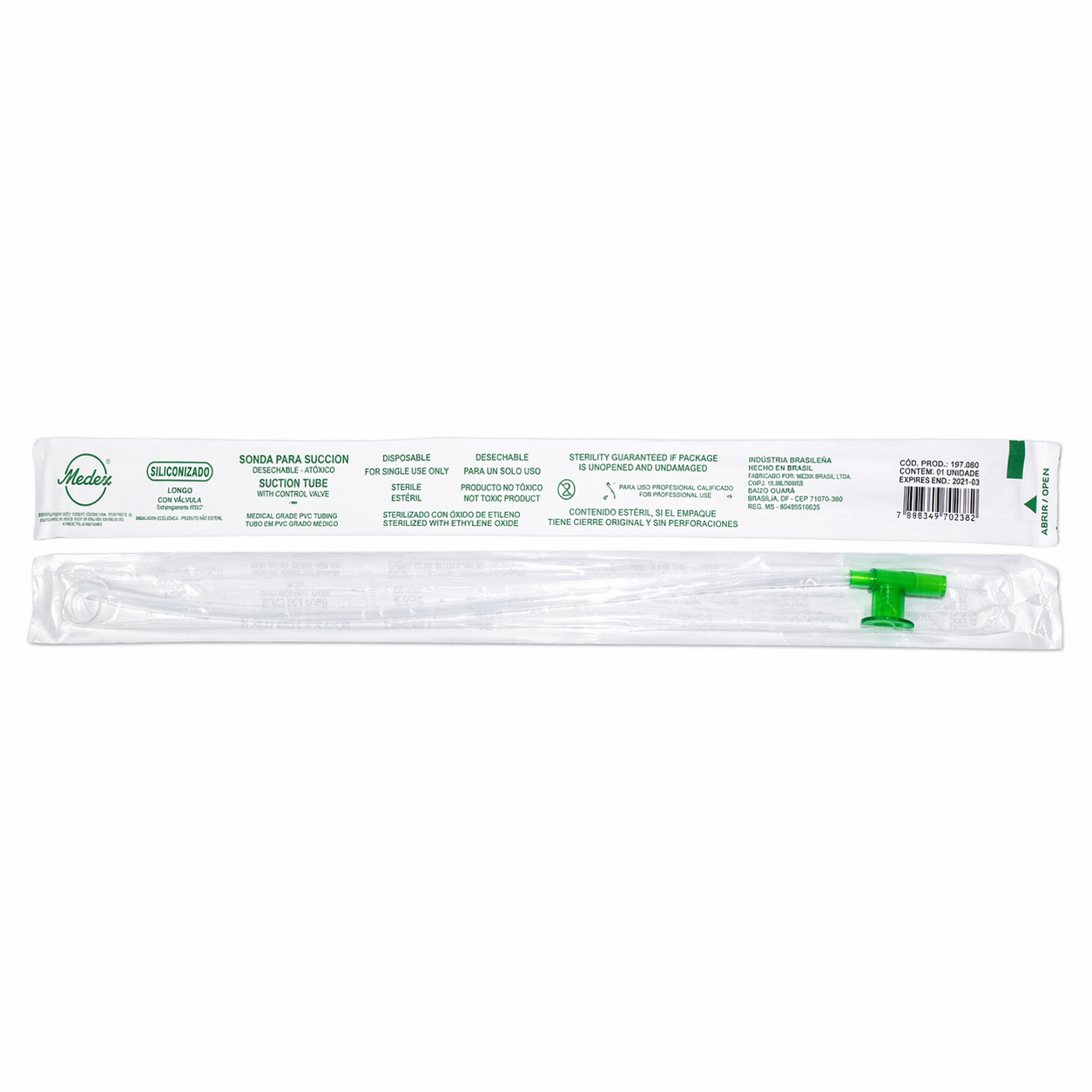 Catéter sonda de alimentación #6 Meditec para uso profesional, dispositivo médico estéril para nutrición enteral
