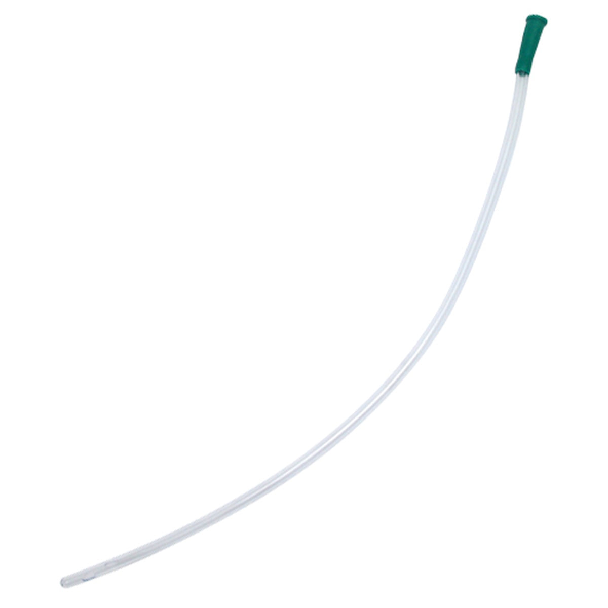 Sonda Nelaton #24 de MEDITEC, tubo transparente de 40 cm, extremo cerrado y suave, embudo verde, fabricada en PVC médico.
