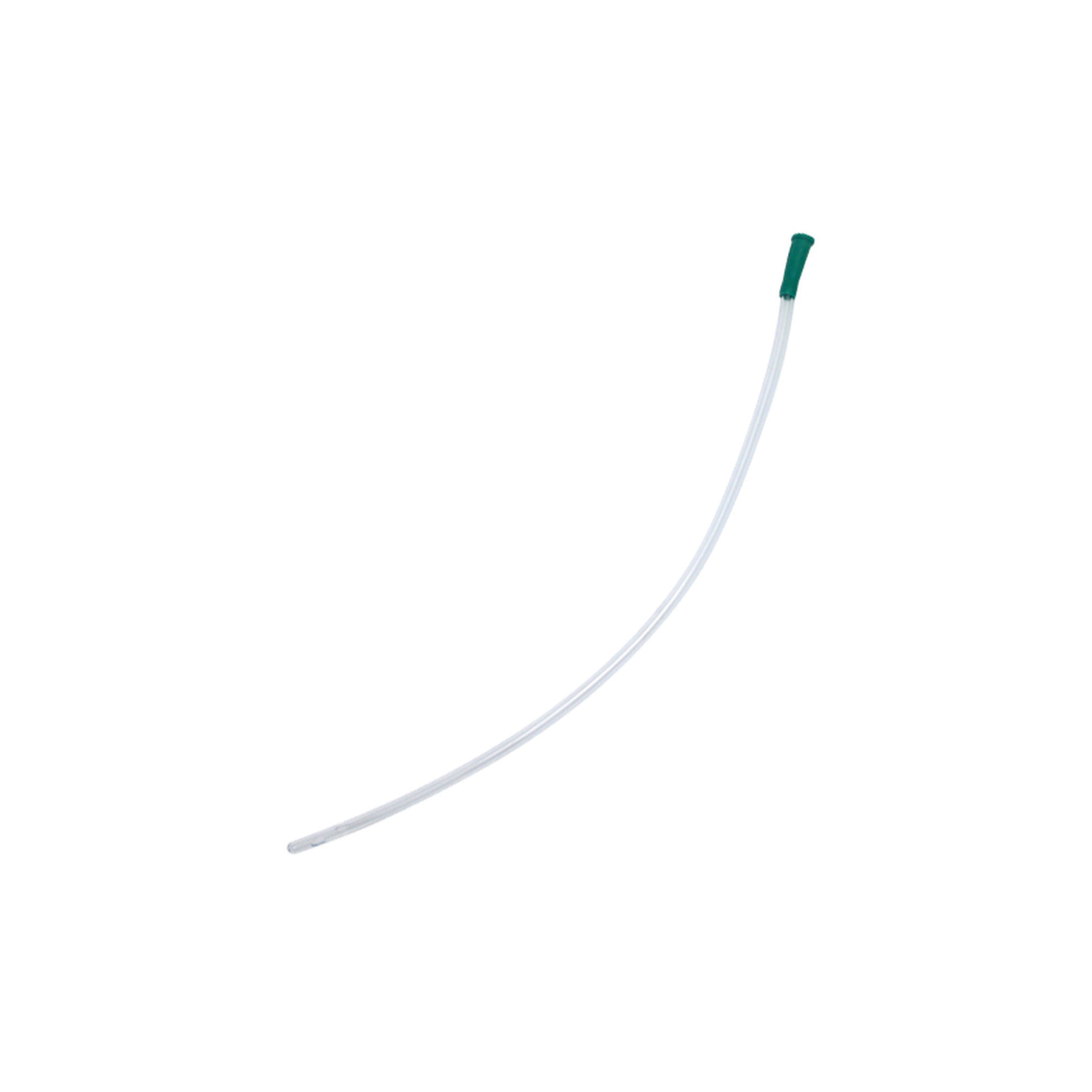 Sonda Nelaton #4 de MEDITEC, tubo transparente de 40 cm con extremo cerrado y embudo verde, estéril y de PVC grado médico.
