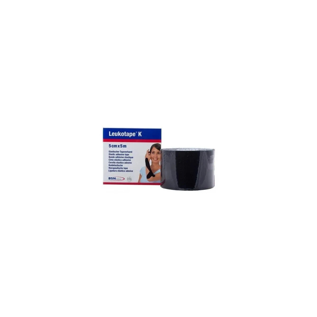Cinta elástica adhesiva LEUKOTAPE® K de BSN MEDICAL, color piel, 5 m de largo y 5 cm de ancho, para vendaje neuromuscular.