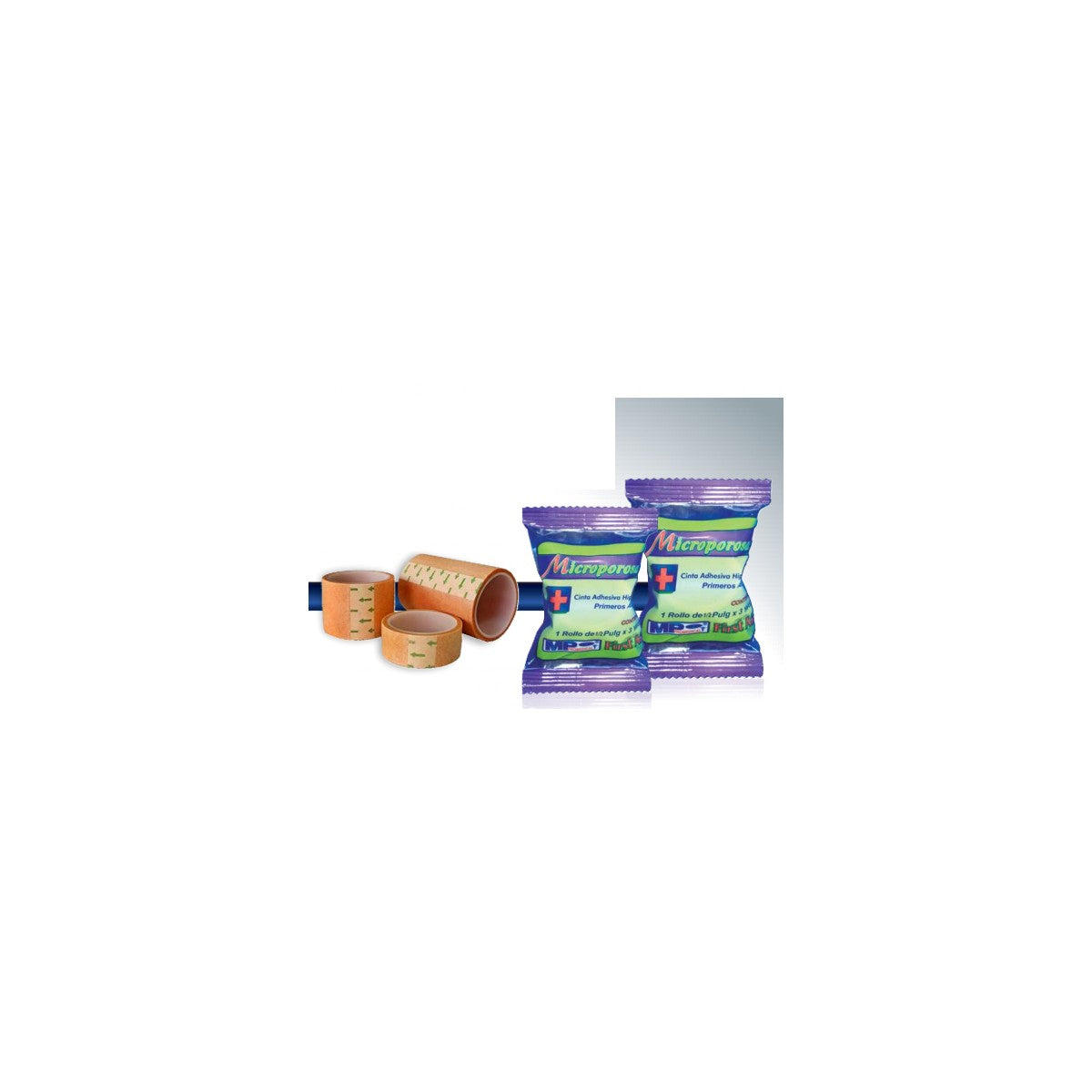 Cinta adhesiva microporosa de color piel, 1/2 pulgada x 10 yardas, hipoalergénica y de alta adhesividad, ideal para fijación de apósitos.