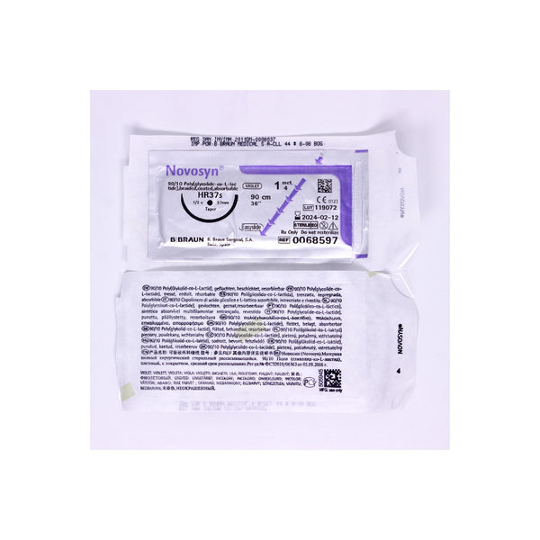 Cinta adhesiva premium Novosyn Violeta, modelo HR37S, de 90 cm de longitud, con acabado brillante y color violeta.