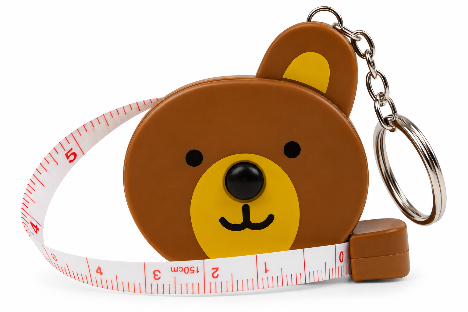 Cinta métrica GMD en forma de oso, referencia GMD-CM-OSO, diseñada para realizar mediciones de forma práctica y sencilla.