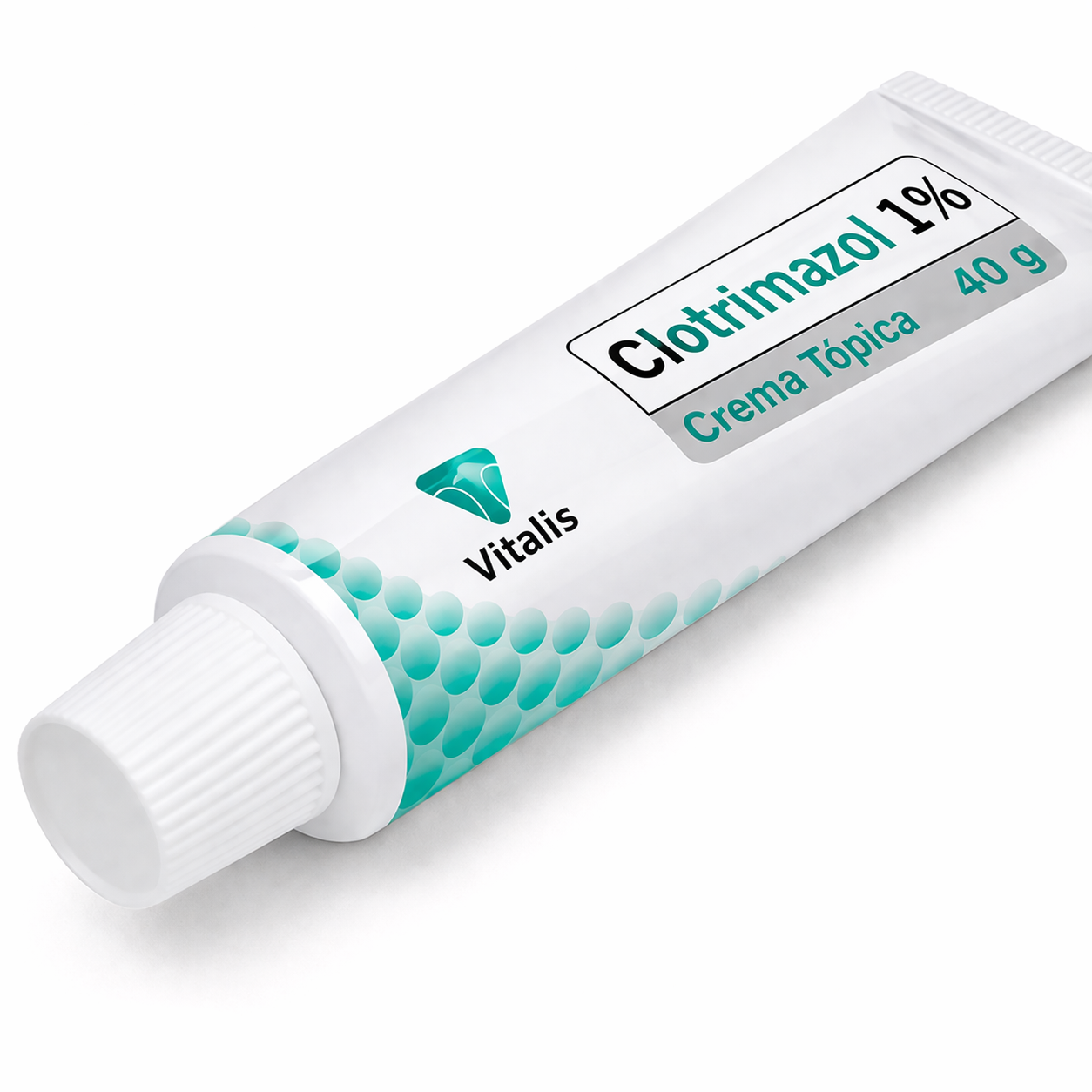 Detalle de Clotrimazol 1 crema tópica 40 g Vitalis en tubo mostrando concentración y presentación