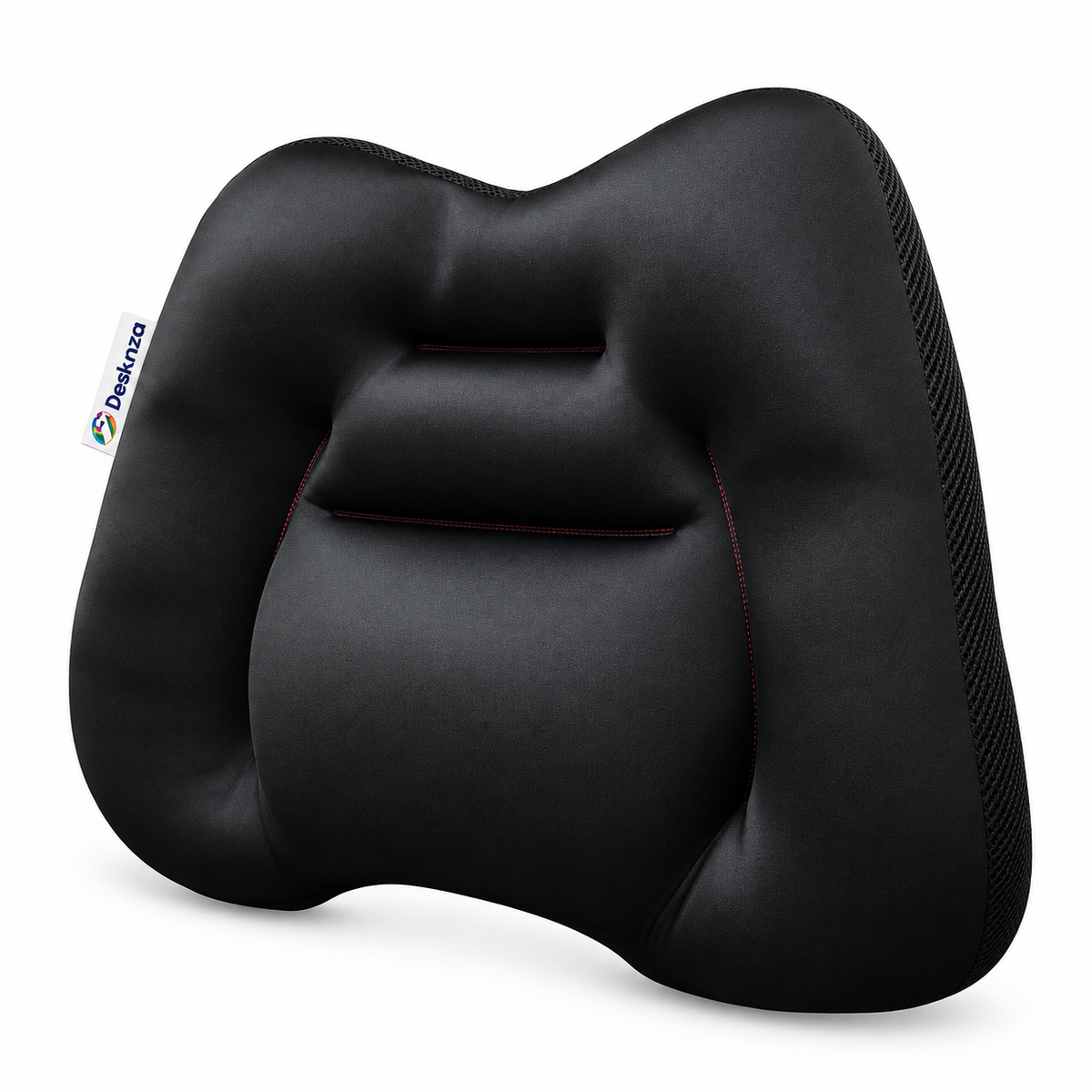 Cojín lumbar Advanced Fit UltraFresh DeskAnza color perla, diseñado para brindar soporte ergonómico y comodidad en la zona lumbar.