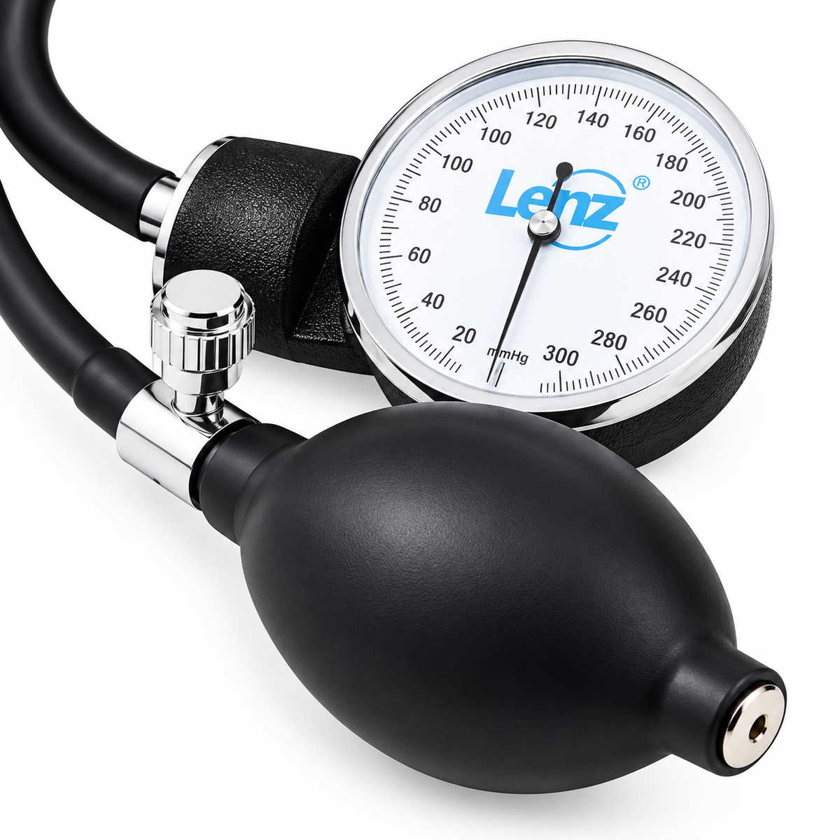 Combo Lenz púrpura con tensiómetro y fonendoscopio, práctico para medición de presión arterial y auscultación en entornos clínicos.