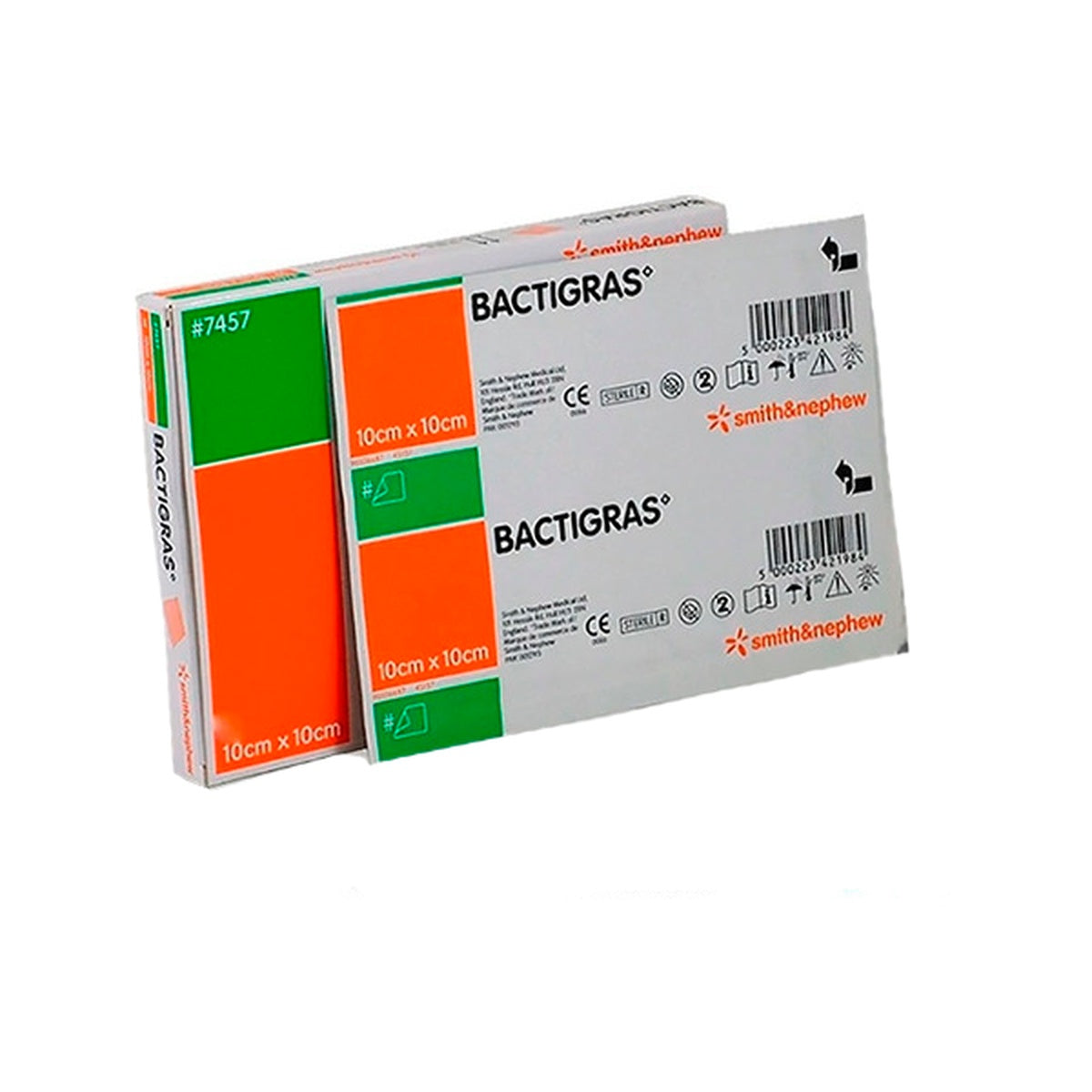 Apósito de gasa parafinada Bactigras™ 10 cm x 10 cm, impregnado con acetato de clorhexidina al 0.5%, indicado para heridas infectadas.