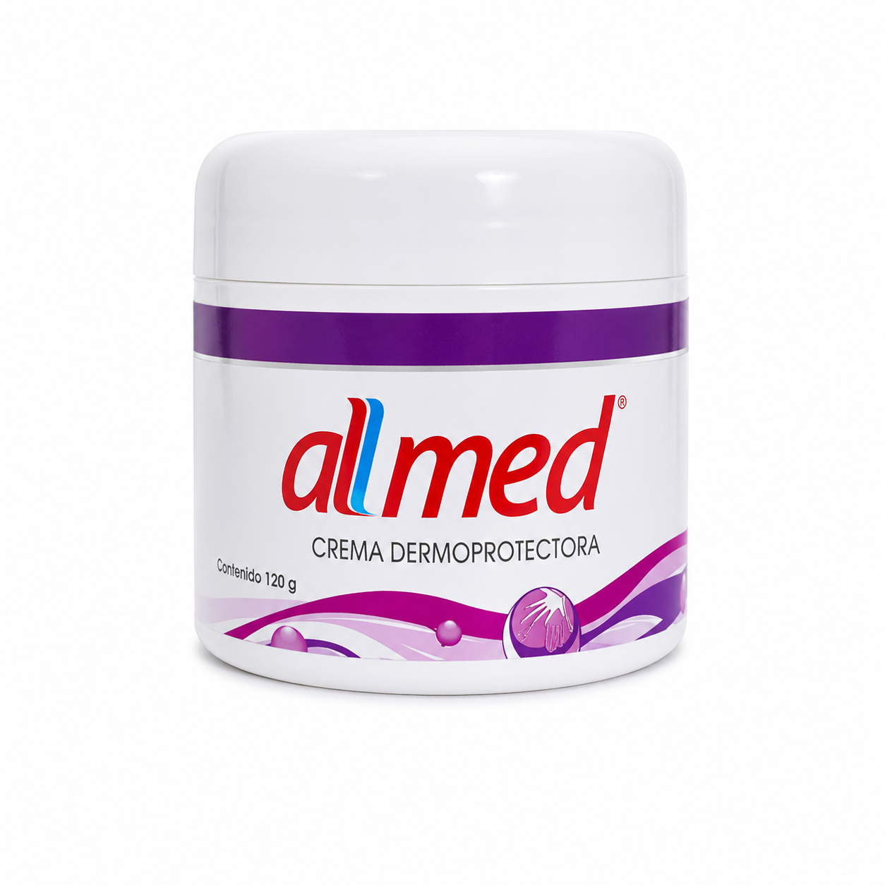 Crema dermoprotectora Allmed 250 gramos en pote para hidratación y protección de la piel uso clínico y personal