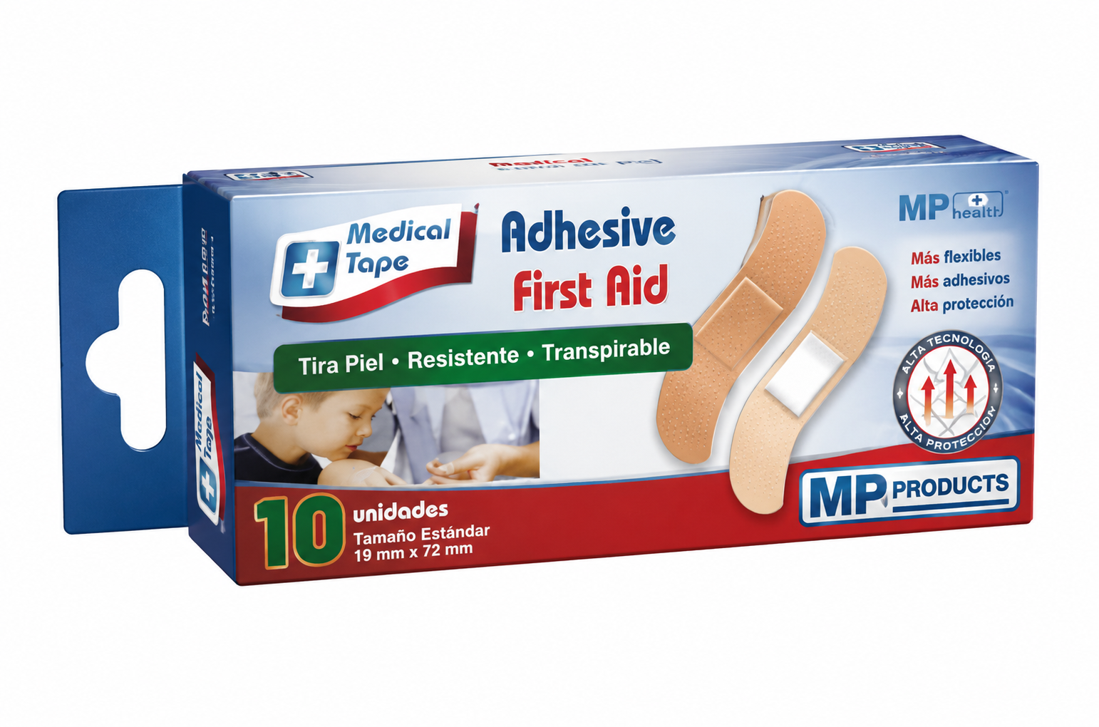 Curas Adhesivas Tira Piel Medical Tape Cja x 10 Und