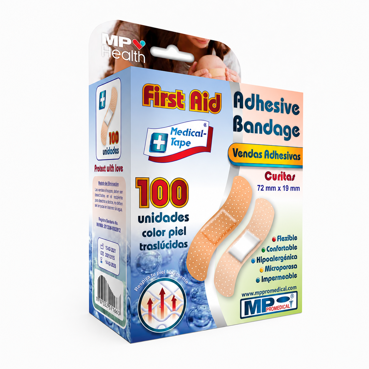 Curas Adhesivas Tira Piel Medical Tape Cja 100 Und