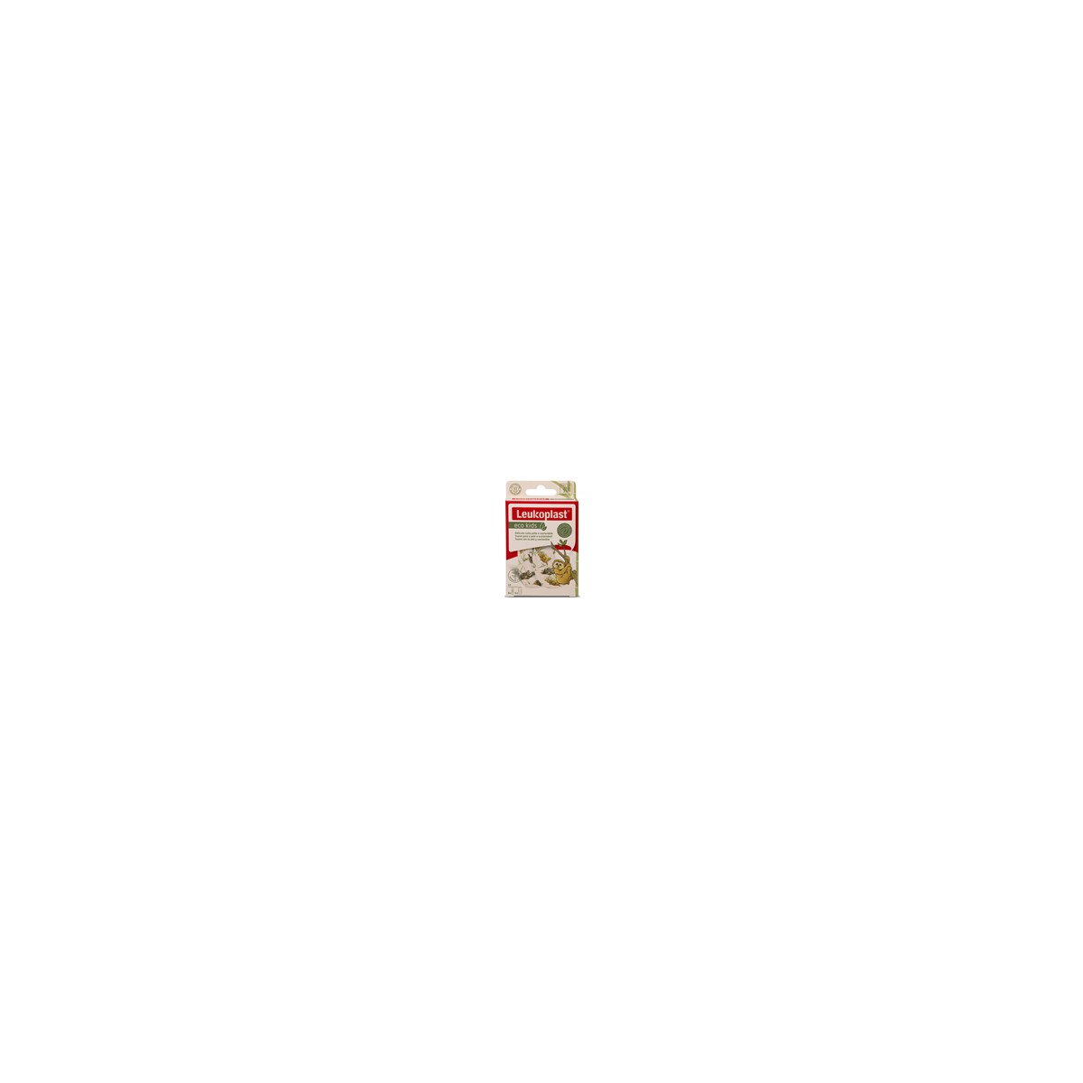 Cura adhesiva LEUKOPLAST® ECO de BSN MEDICAL, 19 x 72 mm, soporte de tela de bambú blanca, recubierta con adhesivo acrílico.